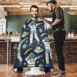 visesunny Barber Cape Astronaut Universe Galaxy Man Dancing Dab Polyester Hair Cutting Salon Cape Apron Anti-Static Haircut Water-Resistant Shaving Cloth Beard Shaving Bib Hairdressing Cape