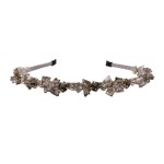 AKOAK Crystal Rhinestone Bridal Sparkling Headband for Women & Girls - Perfect for Personal Use & Gifts (Grey)