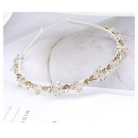 AKOAK Crystal Rhinestone Bridal Sparkling Headband for Women & Girls - Perfect for Personal Use & Gifts (Grey)