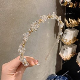 AKOAK Crystal Rhinestone Bridal Sparkling Headband for Women & Girls - Perfect for Personal Use & Gifts (Grey)