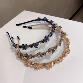 AKOAK Crystal Rhinestone Bridal Sparkling Headband for Women & Girls - Perfect for Personal Use & Gifts (Grey)