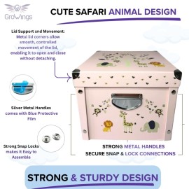 GroWings Baby Keepsake Box - Large Memory Storage for Newborns, Suitable for Boys and Girls, Strong, Durable, and Collapsible Gifts