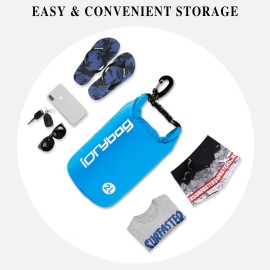 IDRYBAG Dry Bag for Kayaking Waterproof 2L/5L/10L/15L/20L, Small Dry Sack Waterproof Bag for Boating IDRYBAG Dry Bag for Kayaking Waterproof 2L/5L/10L/15L/20L, Small Dry Sack Waterproof Bag for Boating