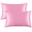 FLXXIE 2 Pack Satin Toddler Pillowcases for Skin and Hair, 14x20 Inches, Silky Soft Envelope Closure Kids Travel Pillow Cases Covers for Boys and Girls, 14x20 Inches, Pink