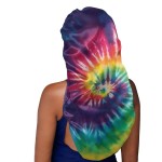 AFPANQZ Tie Dye Rainbow Long Satin Sleep Cap Silky Bonnets Women Girl Long Hair Beanie Turbans for Sleeping Night Hair Net Wide Elastic Band Double Layer Hair Cover Dreadlocks Curly Hair Colored