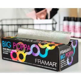 Framar Big Poppa Silver Pop Up Hair Foil - Aluminum Foil Sheets, Hair Foils For Highlighting, Pop Up Foils For Hair Stylist, 250 Pop Up Foil Sheets, Hair Color Supplies - 10x14 inches Framar Big Poppa Silver Pop Up Hair Foil - Aluminum Foil Sheets, Hair Foils For Highlighting, Pop Up Foils For Hair Stylist, 250 Pop Up Foil Sheets, Hair Color Supplies - 10x14 inches
