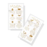 Ombre Powder Brow Aftercare Instructions Cards | 50 Pack | Double Sided Size 2x3.5 inches Business Card | Marble Look and Gold Design