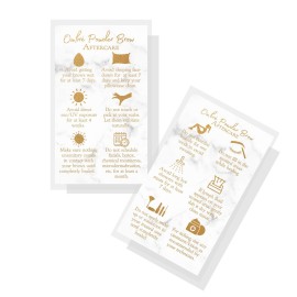 Ombre Powder Brow Aftercare Instructions Cards | 50 Pack | Double Sided Size 2x3.5 inches Business Card | Marble Look and Gold Design