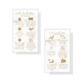 Ombre Powder Brow Aftercare Instructions Cards | 50 Pack | Double Sided Size 2x3.5 inches Business Card | Marble Look and Gold Design Ombre Powder Brow Aftercare Instructions Cards | 50 Pack | Double Sided Size 2x3.5 inches Business Card | Marble Look and Gold Design