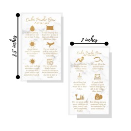 Ombre Powder Brow Aftercare Instructions Cards | 50 Pack | Double Sided Size 2x3.5 inches Business Card | Marble Look and Gold Design Ombre Powder Brow Aftercare Instructions Cards | 50 Pack | Double Sided Size 2x3.5 inches Business Card | Marble Look and Gold Design