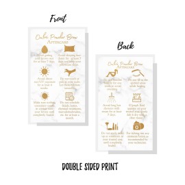 Ombre Powder Brow Aftercare Instructions Cards | 50 Pack | Double Sided Size 2x3.5 inches Business Card | Marble Look and Gold Design Ombre Powder Brow Aftercare Instructions Cards | 50 Pack | Double Sided Size 2x3.5 inches Business Card | Marble Look and Gold Design