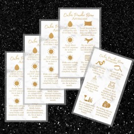 Ombre Powder Brow Aftercare Instructions Cards | 50 Pack | Double Sided Size 2x3.5 inches Business Card | Marble Look and Gold Design Ombre Powder Brow Aftercare Instructions Cards | 50 Pack | Double Sided Size 2x3.5 inches Business Card | Marble Look and Gold Design