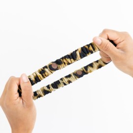 Velvet Oversized Adjustable Scrunchies for Thick, Natural Hair (2-pack) | No Slip, No Damage, Jumbo Womens Afro Puff Scrunchie Designed for Curly Black Womens Hair (Cheetah)