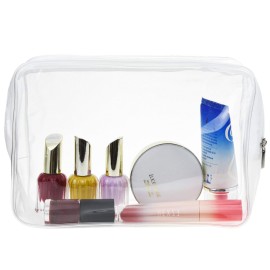 5 Packs Clear Cosmetics Bag TSA Approved, Wobe PVC Zippered Toiletry Carry Pouch Portable Makeup Bag for Vacation Travel, Bathroom and Organizing Waterproof Makeup Vinyl Case (Large, White) 5 Packs Clear Cosmetics Bag TSA Approved, Wobe PVC Zippered Toiletry Carry Pouch Portable Makeup Bag for Vacation Travel, Bathroom and Organizing Waterproof Makeup Vinyl Case (Large, White)