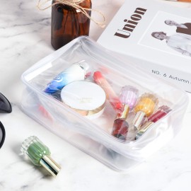 5 Packs Clear Cosmetics Bag TSA Approved, Wobe PVC Zippered Toiletry Carry Pouch Portable Makeup Bag for Vacation Travel, Bathroom and Organizing Waterproof Makeup Vinyl Case (Large, White) 5 Packs Clear Cosmetics Bag TSA Approved, Wobe PVC Zippered Toiletry Carry Pouch Portable Makeup Bag for Vacation Travel, Bathroom and Organizing Waterproof Makeup Vinyl Case (Large, White)