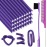 36 Pieces Flexible Foam Curling Rods Twist Foam Hair Roller Bendy Soft No Heat Rollers and Brush Rat Tail Comb for Women Short, Medium, Long Hair(0.32 x 9.4 Inch,Purple)