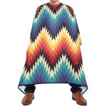 ALAZA Professional Barber Cape 55 x 65, Tribal Colorful Geometric Waterproof Salon Apron Cape with Closure Snap for Men Women