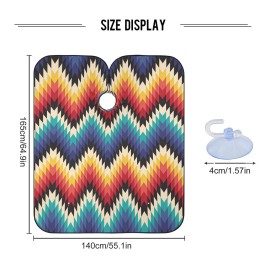 ALAZA Professional Barber Cape 55 x 65, Tribal Colorful Geometric Waterproof Salon Apron Cape with Closure Snap for Men Women