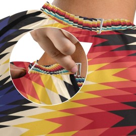 ALAZA Professional Barber Cape 55 x 65, Tribal Colorful Geometric Waterproof Salon Apron Cape with Closure Snap for Men Women
