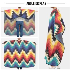 ALAZA Professional Barber Cape 55 x 65, Tribal Colorful Geometric Waterproof Salon Apron Cape with Closure Snap for Men Women