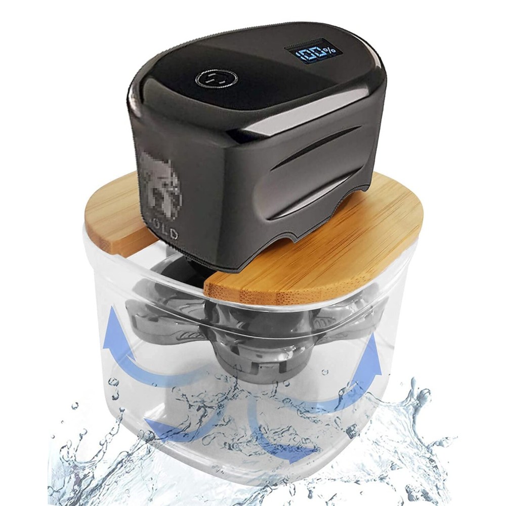 FitSand Bamboo Shaver Rinse Stand Compatible with Skull Shaver Pitbull Gold PRO Head and Face Shaver