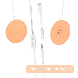 Baby Bump Headphones Marvelous Edition, Plays and Shares Music, Sound and Voices to The Womb, Prenatal Speaker, Including bebon Tunes APP (Peach)