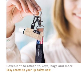 WK IEASON 6PCS Lip Balm Holder Keychain - Bulk Chapstick Holder Keychain - Elastic Sleeve for Lip Balms and Gloss (Black x6) WK IEASON 6PCS Lip Balm Holder Keychain - Bulk Chapstick Holder Keychain - Elastic Sleeve for Lip Balms and Gloss (Black x6)