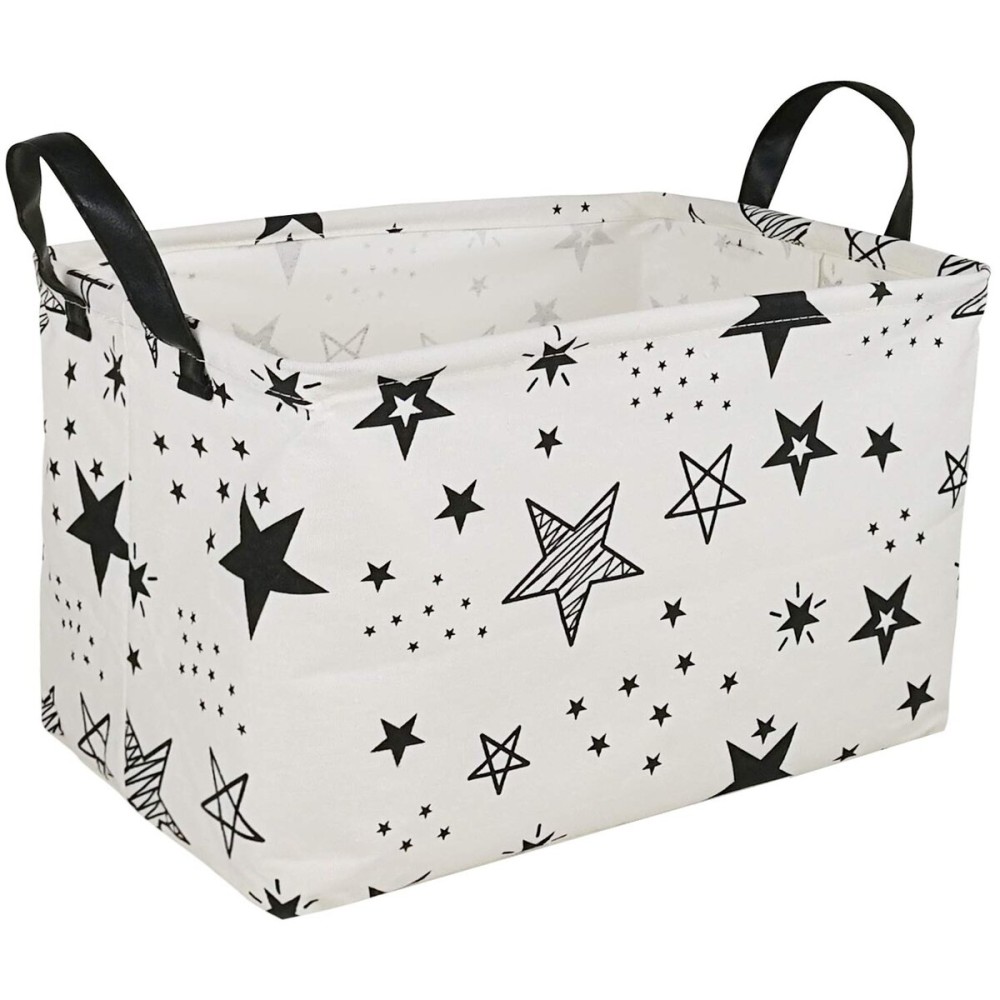 KUNRO Rectangle Toy Bin Waterproof storage organizer for Nursery Hamper Home decor Closet Kids Bedroom Laundry Baby Gift Shelf Baskets(Star)