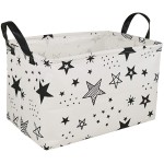 KUNRO Rectangle Toy Bin Waterproof storage organizer for Nursery Hamper Home decor Closet Kids Bedroom Laundry Baby Gift Shelf Baskets(Star)