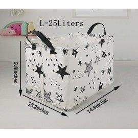 KUNRO Rectangle Toy Bin Waterproof storage organizer for Nursery Hamper Home decor Closet Kids Bedroom Laundry Baby Gift Shelf Baskets(Star)