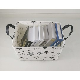 KUNRO Rectangle Toy Bin Waterproof storage organizer for Nursery Hamper Home decor Closet Kids Bedroom Laundry Baby Gift Shelf Baskets(Star)