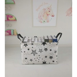 KUNRO Rectangle Toy Bin Waterproof storage organizer for Nursery Hamper Home decor Closet Kids Bedroom Laundry Baby Gift Shelf Baskets(Star)