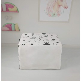 KUNRO Rectangle Toy Bin Waterproof storage organizer for Nursery Hamper Home decor Closet Kids Bedroom Laundry Baby Gift Shelf Baskets(Star)