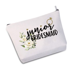 Junior Bridesmaid Gift Junior Bridesmaid Makeup Bag Cosmetic Bag Bridal Party Gifts (Junior Bridesmaid Bag)