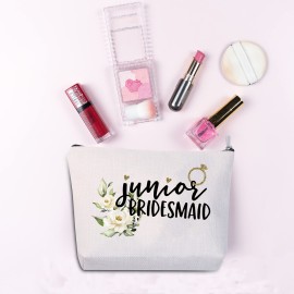 Junior Bridesmaid Gift Junior Bridesmaid Makeup Bag Cosmetic Bag Bridal Party Gifts (Junior Bridesmaid Bag)
