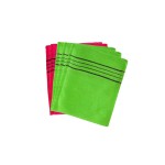 Hangil Exfoliating Towel Bath Washcloth 5 Pcs (Green-3 Red-2)