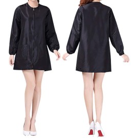 TopTie Satin Long Sleeve Smock Haircut Cape Jacket for Hair Grooming