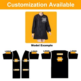 TopTie Satin Long Sleeve Smock Haircut Cape Jacket for Hair Grooming