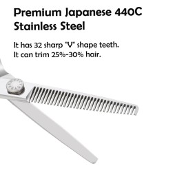 Thinning Shears, Fcysy 6 Professional Sharp Hair Thinning Scissors, 440c Stainless Steel Barber Texturizing Shears, Salon Haircut Blending Shears for Cutting Hair for Man Woman Kids