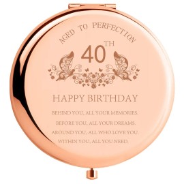 SFHMTL 40th Birthday Gift for Mom Stainless Steel Portable Compact Makeup Mirror Behind You All Your Memories Presents with Gift Box Engraved Cosmetic Mirror for Aunt Wife Coworker Rose Gold SFHMTL 40th Birthday Gift for Mom Stainless Steel Portable Compact Makeup Mirror Behind You All Your Memories Presents with Gift Box Engraved Cosmetic Mirror for Aunt Wife Coworker Rose Gold