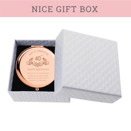SFHMTL 40th Birthday Gift for Mom Stainless Steel Portable Compact Makeup Mirror Behind You All Your Memories Presents with Gift Box Engraved Cosmetic Mirror for Aunt Wife Coworker Rose Gold SFHMTL 40th Birthday Gift for Mom Stainless Steel Portable Compact Makeup Mirror Behind You All Your Memories Presents with Gift Box Engraved Cosmetic Mirror for Aunt Wife Coworker Rose Gold