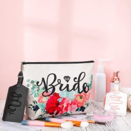 Bride Makeup Bag Present Bridal Cosmetic Bags Mr Bridal Luggage Tags and Mrs Bridal Luggage Tags for Bridal Party Present Bride Makeup Bag Present Bridal Cosmetic Bags Mr Bridal Luggage Tags and Mrs Bridal Luggage Tags for Bridal Party Present