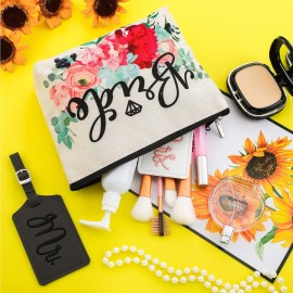 Bride Makeup Bag Present Bridal Cosmetic Bags Mr Bridal Luggage Tags and Mrs Bridal Luggage Tags for Bridal Party Present Bride Makeup Bag Present Bridal Cosmetic Bags Mr Bridal Luggage Tags and Mrs Bridal Luggage Tags for Bridal Party Present