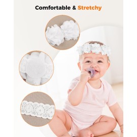 Flower Crown Baby Headbands for Girls Red Hair Bow Birthday Hair Accessories