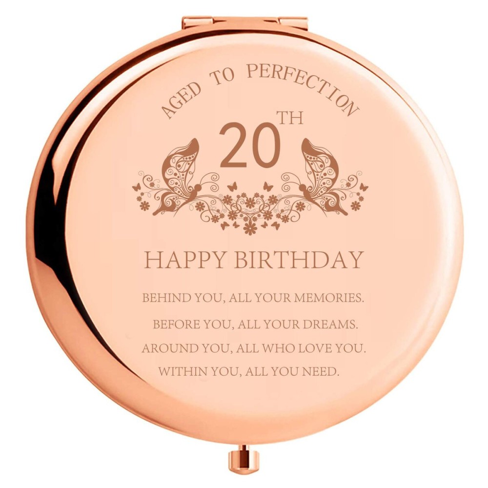 20th Birthday Gift for Girls Stainless Steel Portable Compact Makeup Mirror Behind You All Your Memories Before You All Your Dreams Inspiration Presents with Gift Box for Friend Sister Rose Gold 20th Birthday Gift for Girls Stainless Steel Portable Compact Makeup Mirror Behind You All Your Memories Before You All Your Dreams Inspiration Presents with Gift Box for Friend Sister Rose Gold