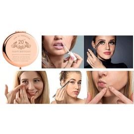 20th Birthday Gift for Girls Stainless Steel Portable Compact Makeup Mirror Behind You All Your Memories Before You All Your Dreams Inspiration Presents with Gift Box for Friend Sister Rose Gold 20th Birthday Gift for Girls Stainless Steel Portable Compact Makeup Mirror Behind You All Your Memories Before You All Your Dreams Inspiration Presents with Gift Box for Friend Sister Rose Gold