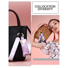 Geiserailie 40 Pcs Hand Sanitizer Keychain Holder Set Travel Bottle Holder Lipstick Case Wristlet Keychain(Floral)