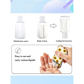 Geiserailie 40 Pcs Hand Sanitizer Keychain Holder Set Travel Bottle Holder Lipstick Case Wristlet Keychain(Floral)