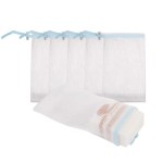 Cobahom Soap Bag 6 Pack 6 x 3.5 Inch Mesh Foaming Net Soap Sack Bags Soap Saver Pouch Net Bags with Drawstring for Bath & Shower Blue
