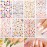 Teenitor 12 Sheets Nail Art Sticker 3D Self-Adhesive, Nail Art Decoration with 5 Boxes Holographic Nail Art Glitter Flakes Butterfly Heart Star Maple Leaf Nail Sequins and Nail Art Flower Slices